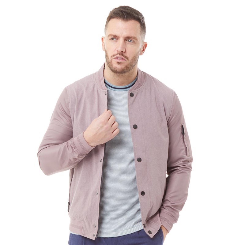 Buy Ted Baker Mens Redin Fabric Blocked Bomber Jacket Dusky Pink