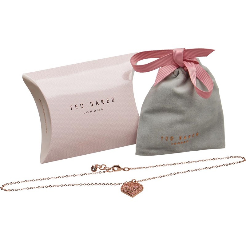 Buy Ted Baker Womens Button Ultra Fine Necklace Rose Gold