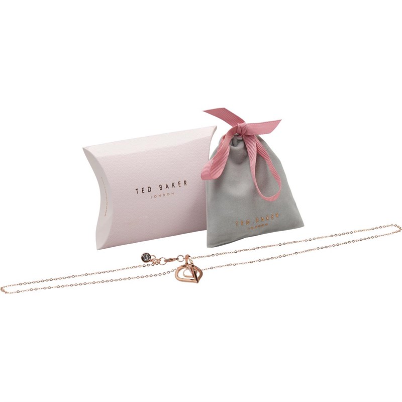Buy Ted Baker Womens Double Tripple Heart Enamel Pendant Multi Pink
