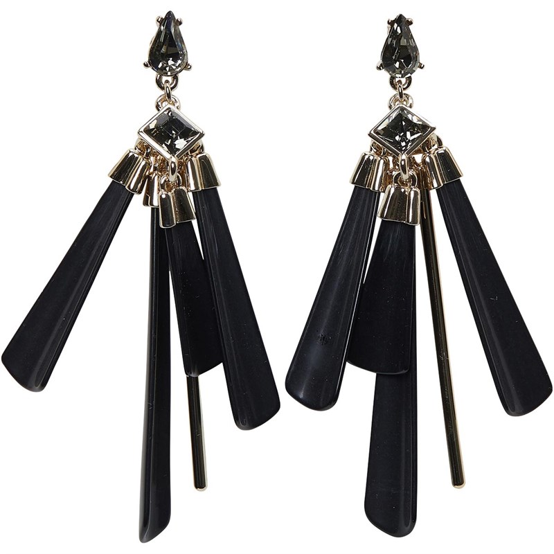 Buy Ted Baker Womens Acrylic Pleat Drop Earrings Black/Gold/Erinite