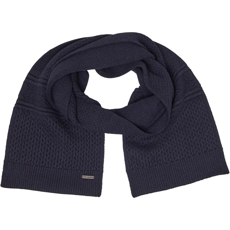 Buy Ted Baker Mens Elver Chunky Textured Scarf Navy