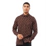 Ted Baker Mens Caledon Long Sleeve Geo Floral Printed Shirt Dark Red