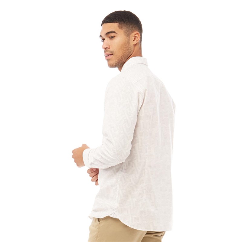 Ted Baker Mens Canarry Long Sleeve Deco Striped Shirt White