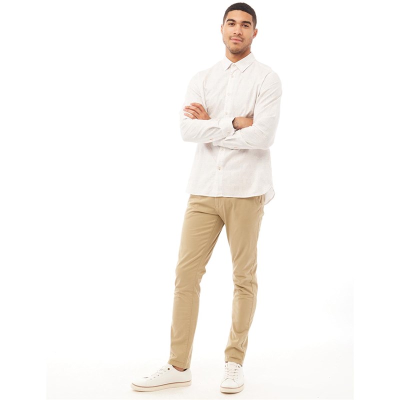 Ted Baker Mens Canarry Long Sleeve Deco Striped Shirt White