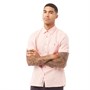 Ted Baker Mens Peeze Short Sleeve Two Tone Linen Shirt Coral