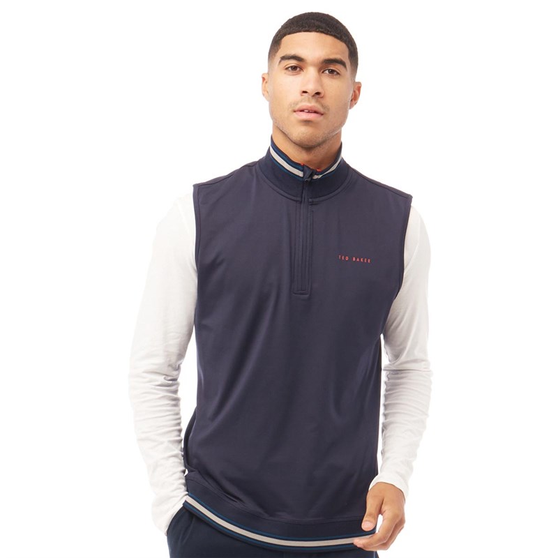 Buy Ted Baker Mens Gala Golf Gilet Zip Through Navy