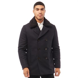 Buy Ted Baker Mens Frost Wadded Wool Overcoat Navy