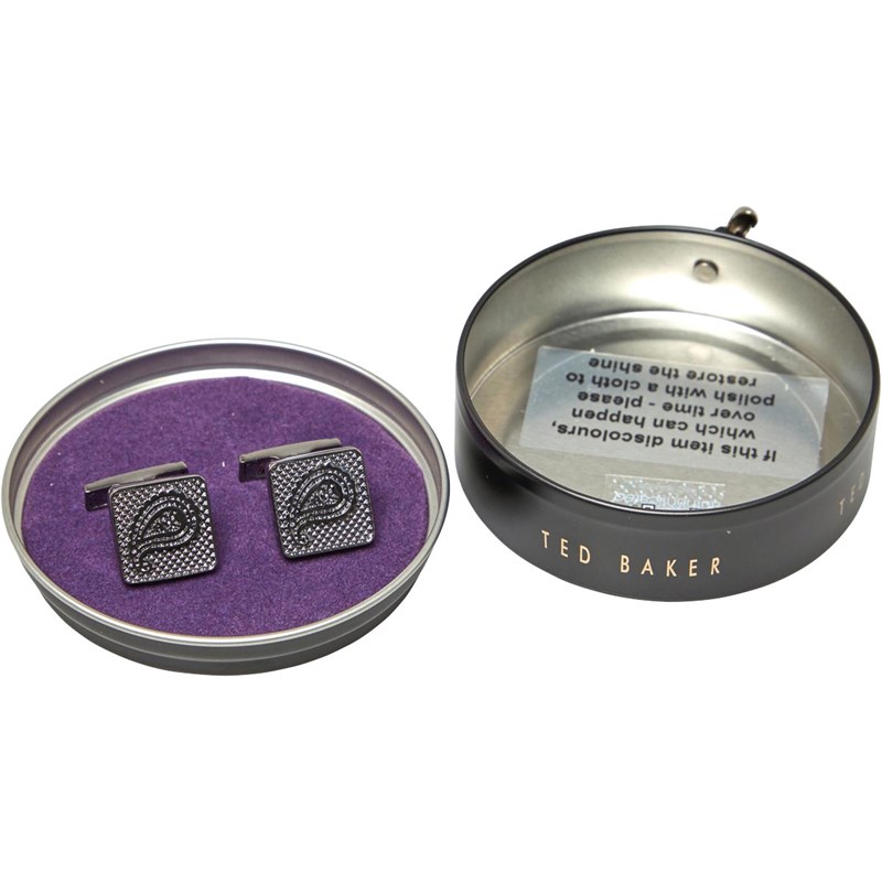Buy Ted Baker Mens Argiv Paisley Cufflinks Gunmetal