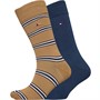 Tommy Hilfiger Mens Two Pack Tommy Stripe Socks Khaki/Navy
