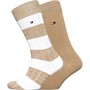 Tommy Hilfiger Mens Two Pack Slub Mouline Socks Beige
