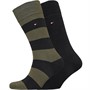 Tommy Hilfiger Mens Two Pack Rugby Socks Olive