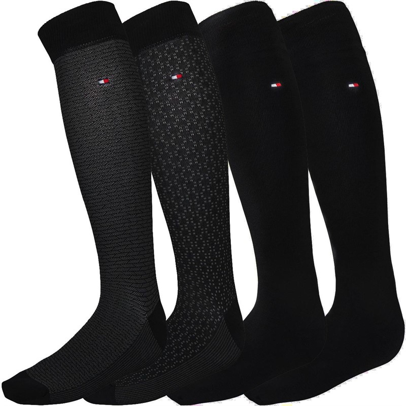 Tommy Hilfiger Mens Four Pack Socks With Giftbox Black