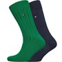 Tommy Hilfiger Mens Two Pack Fancy Rib Socks Green