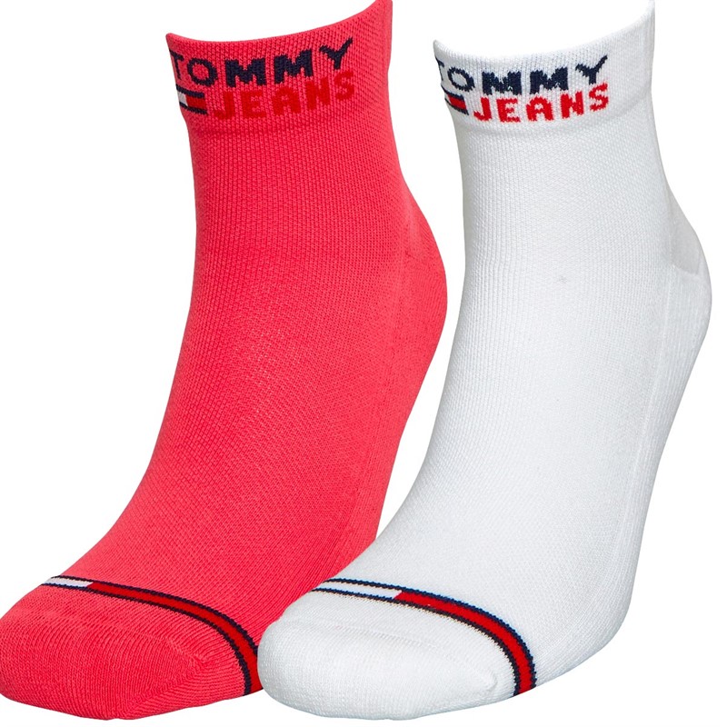 Buy Tommy Hilfiger TJ Quarter Two Pack Socks Pink