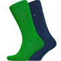 Tommy Hilfiger Mens Dot Two Pack Socks Green