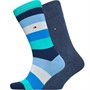 Tommy Hilfiger Mens Lighthouse Stripe Two Pack Socks Blue Combo