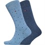 Tommy Hilfiger Mens Dot Two Pack Socks Light Blue Melange