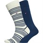 Tommy Hilfiger Mens Irregular Breton Two Pack Socks Off White