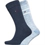 Tommy Hilfiger Mens Slub Two Pack Socks Blue