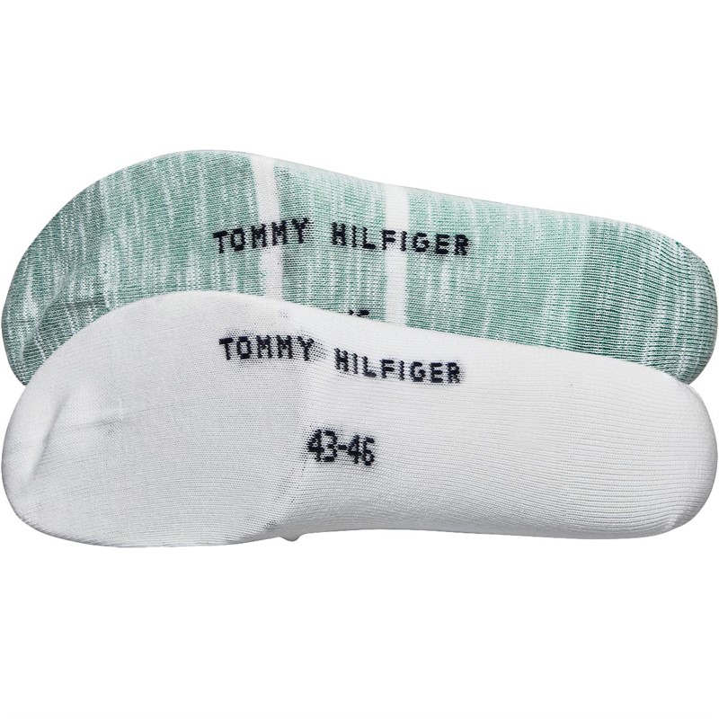 Tommy Hilfiger Mens Sneaker Slub Two Pack Socks Green