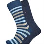 Tommy Hilfiger Mens Duo Stripe Two Pack Socks Dark Blue
