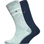 Tommy Hilfiger Mens Slub Two Pack Socks Green