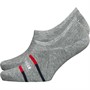 Tommy Hilfiger Mens Breton Stripe Two Pack Invisible Socks Mid Grey Melange