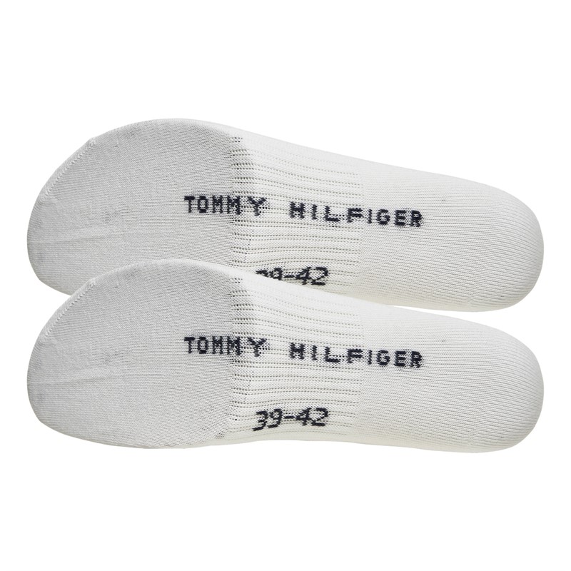 Tommy Hilfiger Mens Monogram Locker Quarter Two Pack Socks White