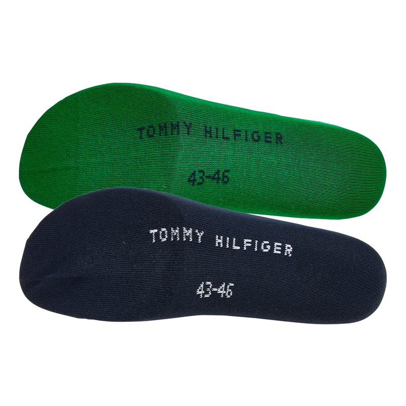 Tommy Hilfiger Mens Hilfiger Two Pack Socks Green Combo