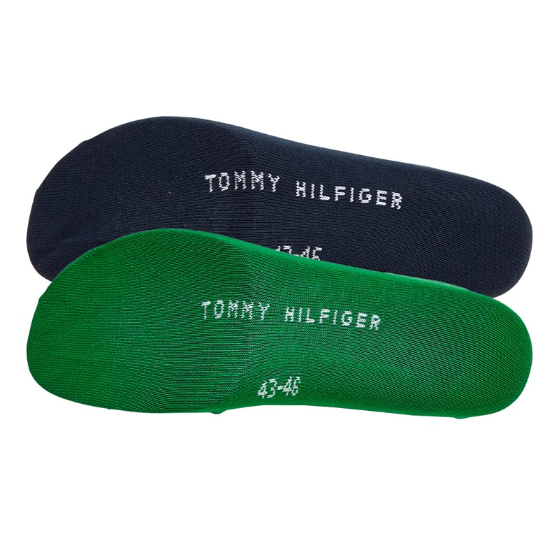 Tommy Hilfiger Mens Checked Two Pack Socks Green Combo