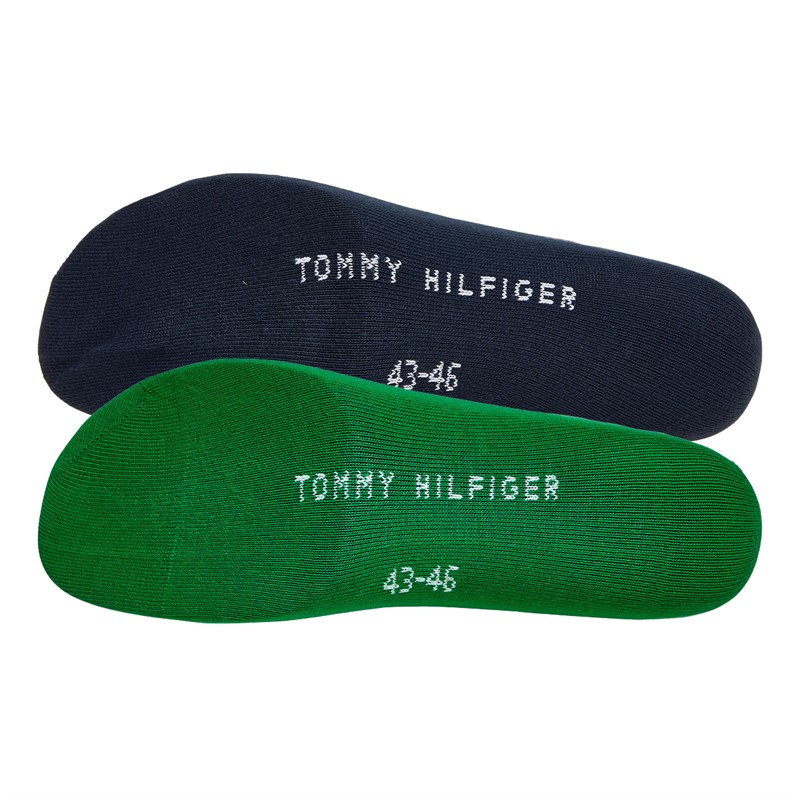 Tommy Hilfiger Mens Classic Two Pack Socks Green Combo