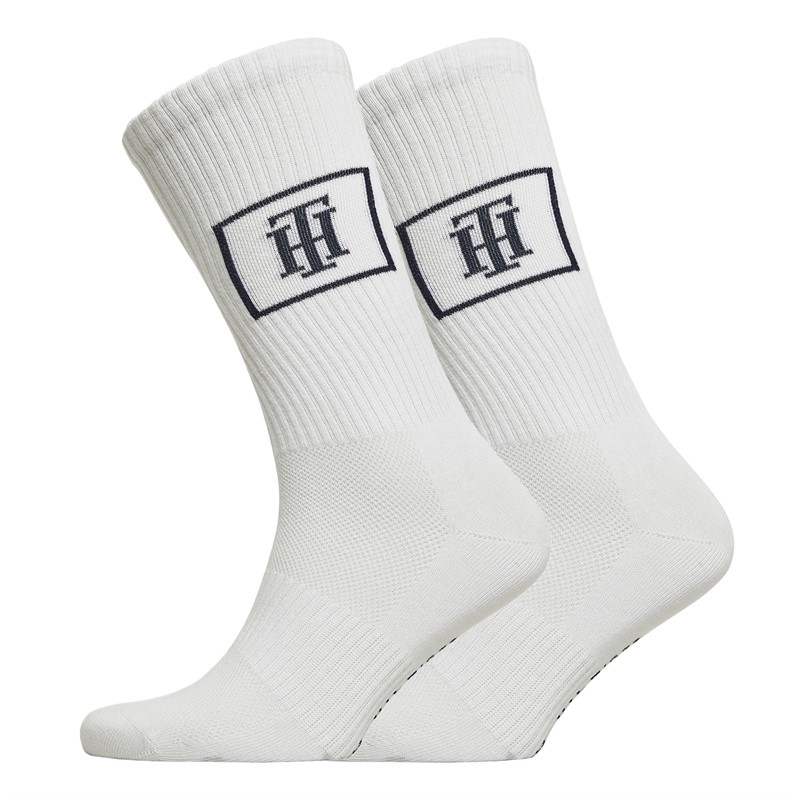 Tommy Hilfiger Mens Monogram Locker Ro Two Pack Socks White