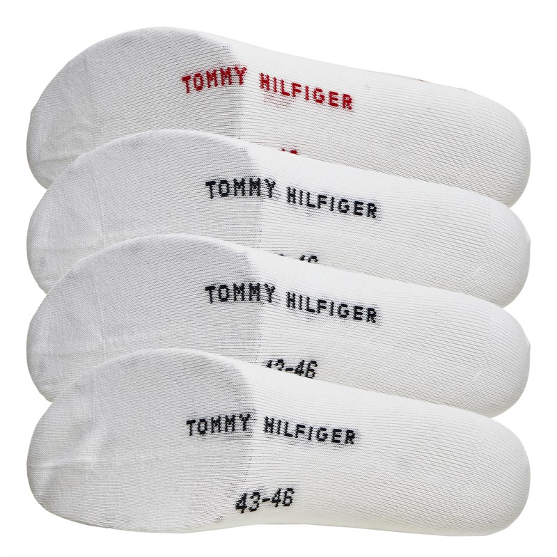 Tommy Hilfiger Mens Sport Stripe Four Pack Socks Giftbox White