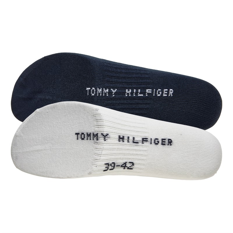 Tommy Hilfiger Mens Monogram Locker Quarter Two Pack Socks Navy