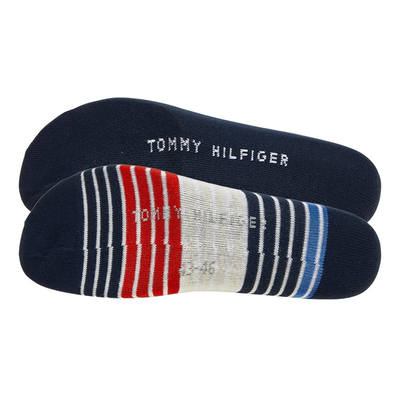 Tommy Hilfiger Mens Multicolour Stripe Two Pack Socks Navy/Blue