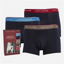 Tommy Hilfiger Mens Three Pack Trunks Blue Spell/Rich Taupe/Royal Berry