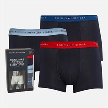 Tommy Hilfiger Mens Three Pack Trunks Fierce Red/Well Water/Anchor Blue