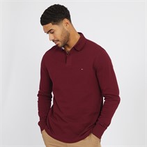 Tommy Hilfiger Mens 1985 Regular Fit Long Sleeve Polo Deep Rouge