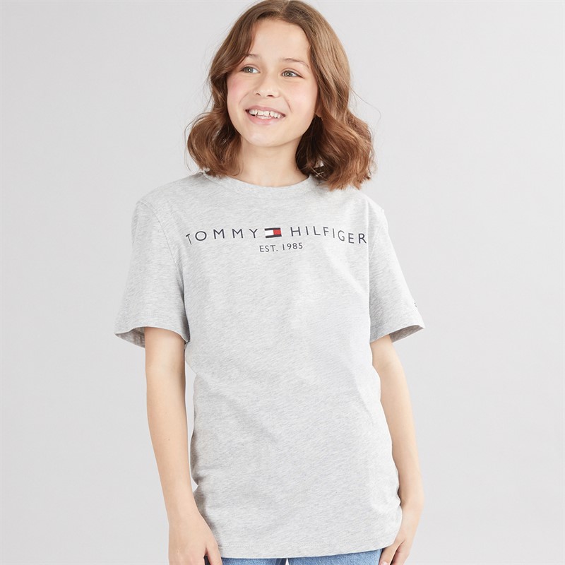 Tommy Hilfiger Girls Essential T-Shirt Light Grey Heather