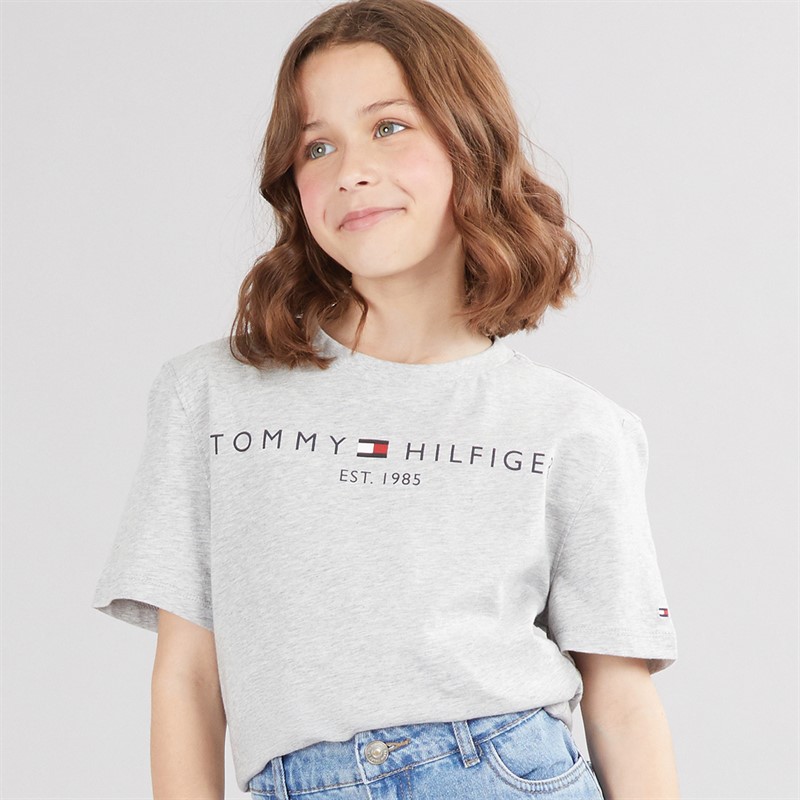 Tommy Hilfiger Girls Essential T-Shirt Light Grey Heather