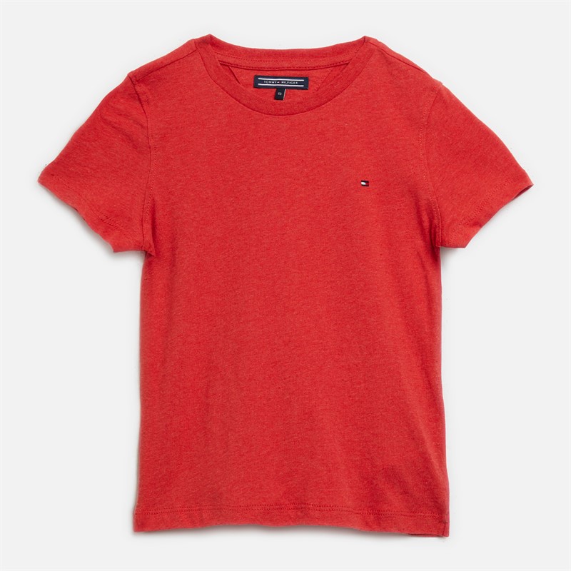 Tommy Hilfiger Boys Basic Knit T-Shirt Apple Red Heather