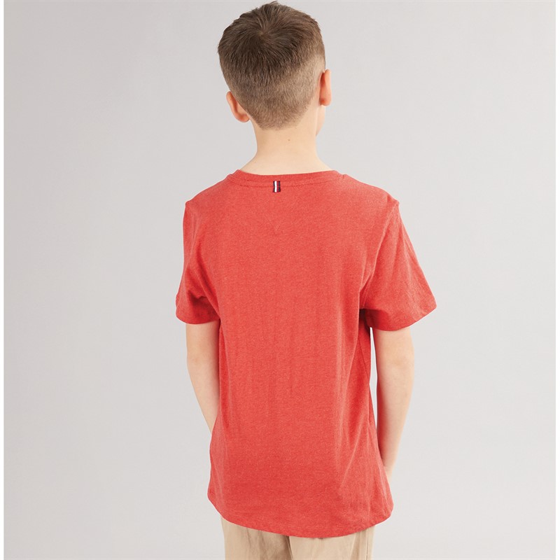 Tommy Hilfiger Boys Basic Knit T-Shirt Apple Red Heather