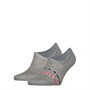 Tommy Hilfiger Mens TH Stripe Two Pack Footie Socks Mid Grey Melange