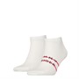 Tommy Hilfiger Mens TH Stripe Two Pack Trainer Socks White
