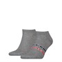 Tommy Hilfiger Mens TH Stripe Two Pack Trainer Socks Mid Grey Melange