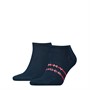 Tommy Hilfiger Mens TH Stripe Two Pack Trainer Socks Navy