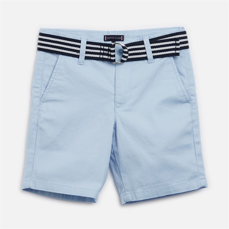 Tommy Hilfiger Boys Woven Belted Shorts Breezy Blue