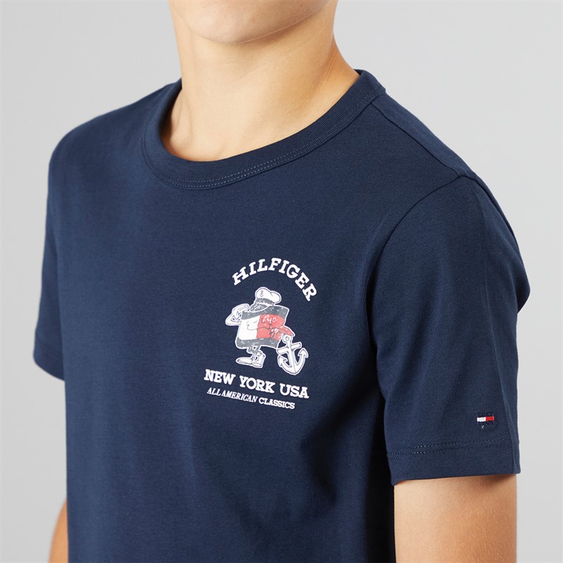 Tommy Hilfiger Boys Flag Fun T-Shirt Dark Night Navy