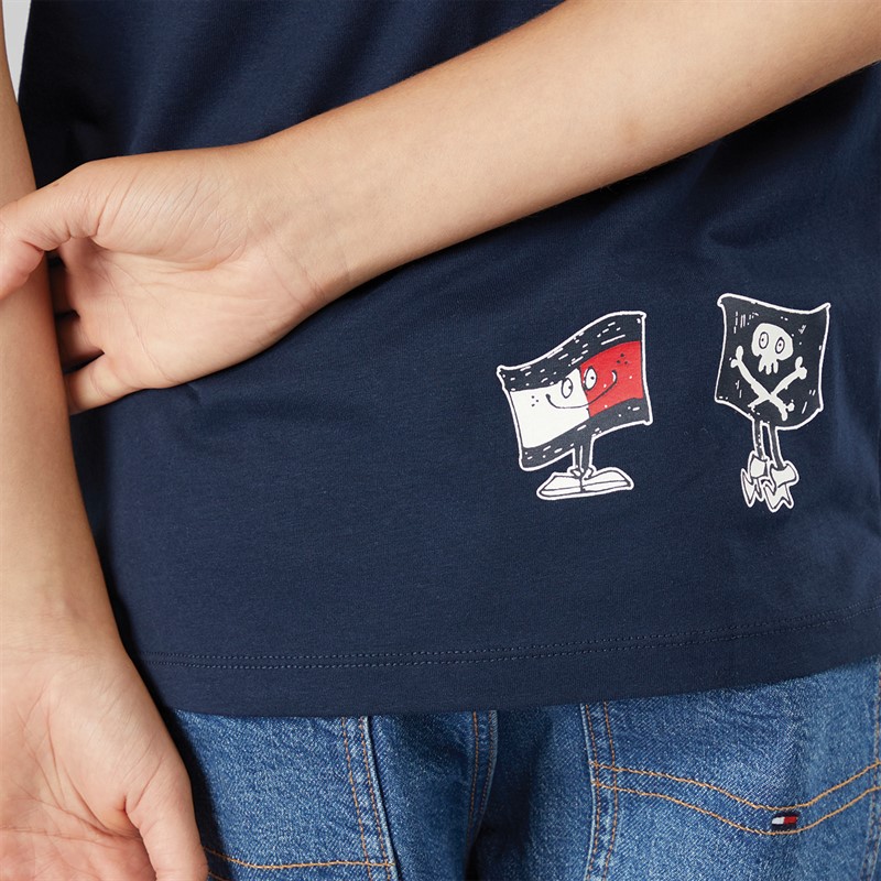 Tommy Hilfiger Boys Flag Fun T-Shirt Dark Night Navy