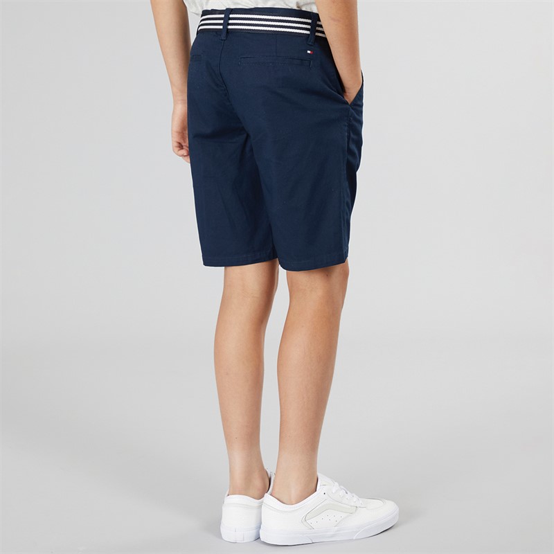 Tommy Hilfiger Boys Woven Belted Shorts Dark Night Navy